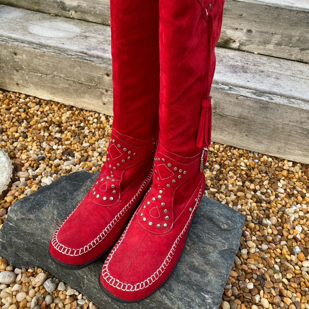 Red Boot 👢 Moccasins.  BRAND NEW WITH TAGS